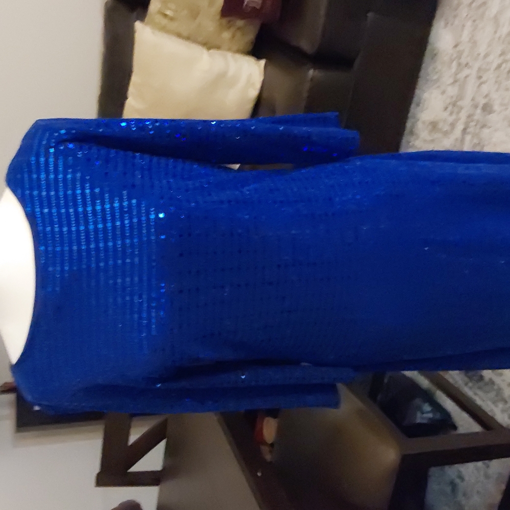 Blue long sleeve sequin dress size 6